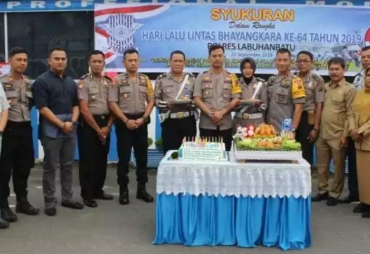 Kapolres Labuhanbatu pimpin HUT ke 64 Lalu lintas Bhayangkara