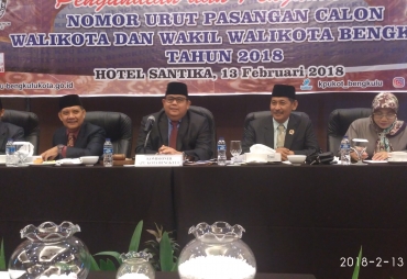 Ketua KPU Darliansyah Memimpin Rapat Pleno Penetapan Nomor Urut Paslon