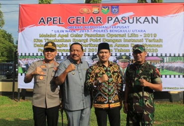 Apel Gelar Pasukan Lilin Nala Polres Bengkulu Utara Bupati Harapkan Kolaborasi Seluruh Satker